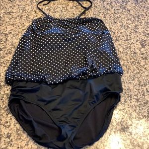Bloused polka dot one piece